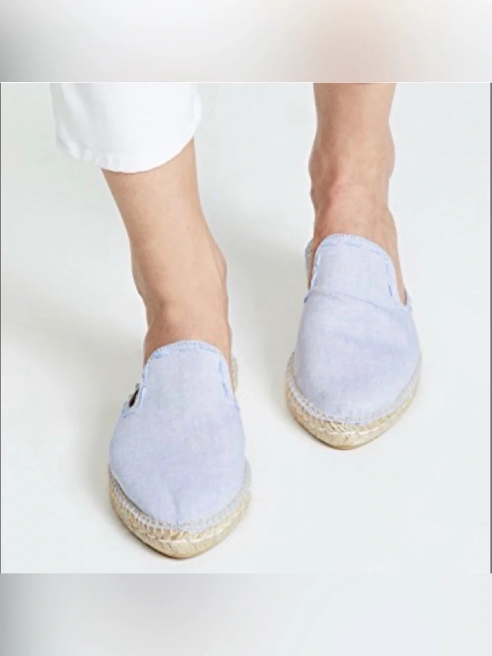 Matt Bernson SMYL Chambray Mules Espadrilles Baby Blue Canvas Size 9 Women’s